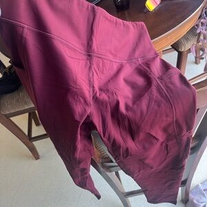 Willit Wine Red Fleece Leggings
